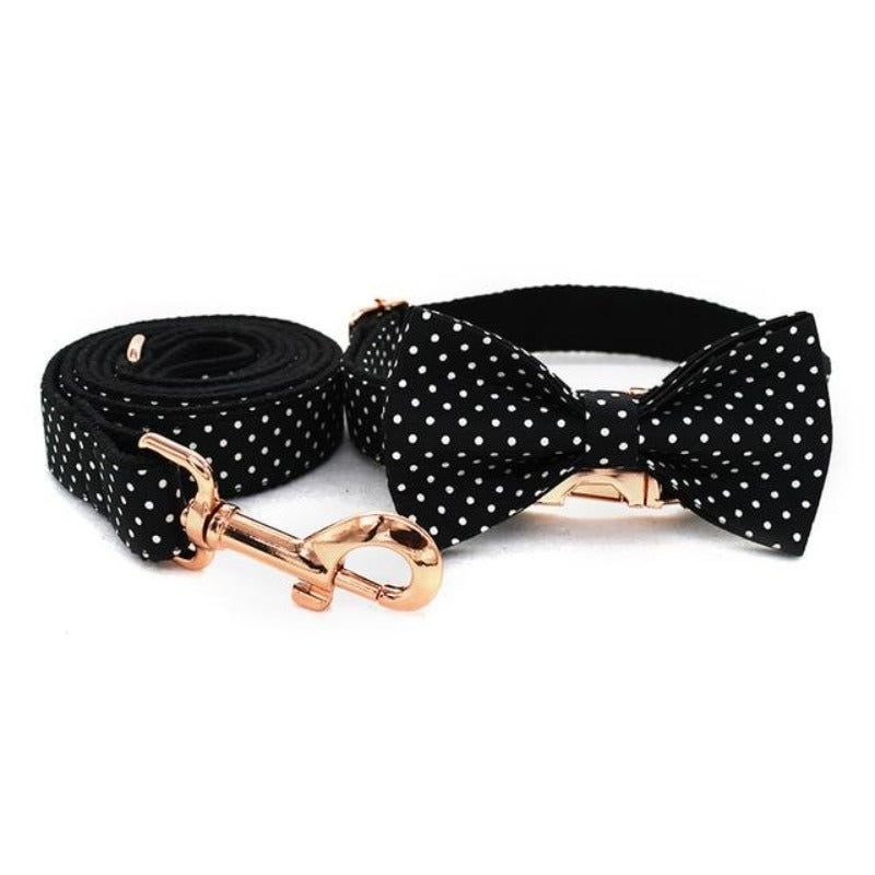 Our Classic Black Polka Dot Bow Tie Dog Collar & Leash Sets are best sellers.