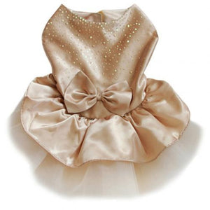 Champagne Shimmering Sequins Dog Party Dress can be worn for parties all year round.