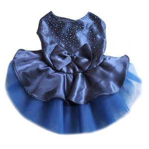 Blue Shimmering Sequins Dog Party Dress is classically elegant.