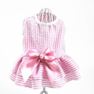 Pink Sweet Stripes Dog Dres is made of 100% cotton.