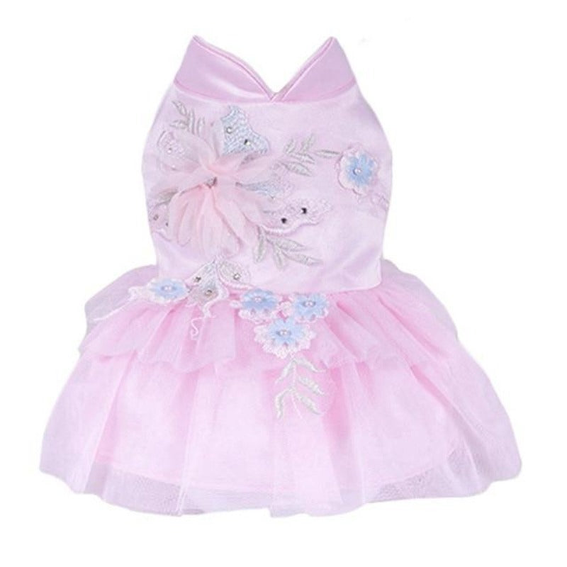Blue Floral Cascade Dog Party Dress is perfect for small to medium dogs.