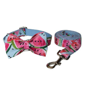 Light blue Juicy Watermelon Set comes with Bow Tie, Collar and Leash.