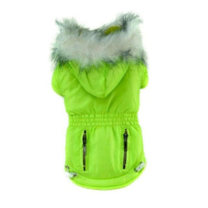 Green Vibrant Hooded Parka Small Dog Coat