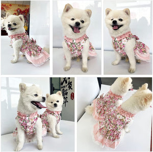 This adorable Vintage Rose Harness Dog Dress & Leash Set from our Spring/Summer collection fits small dogs.