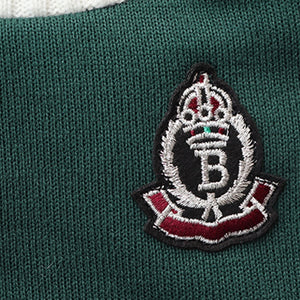 Your dog will look like its off to university in this Green Preppy V-neck College Dog Sweater.