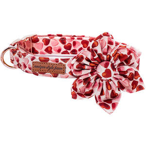 This Valentine Red Heart Flower Dog Collar  by Unique Style Paws will have your pup bursting with love.