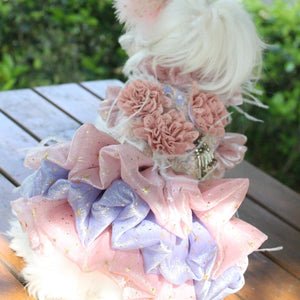 Available in 5 sizes, this luxurious dog dress is perfect for small-breed dogs such as Maltese and Poodles for weddings, anniversaries, photoshoots and special occasions.