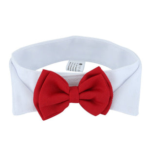  This adjustable Black-Tie dog collar in red and white is perfect for parties, weddings, anniversaries and black-tie affairs