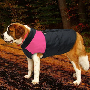 Pink Big Buddy Waterproof Winter Dog Vest fits large and extra-large dogs like St. Bernards.