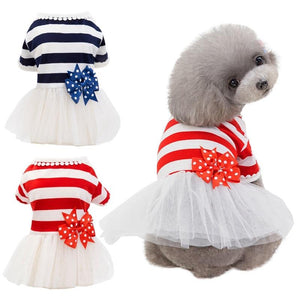 Available in 2 colors, this Summer Stripes Dog Dress lets your fur baby show strut her stuff on the boardwalk.